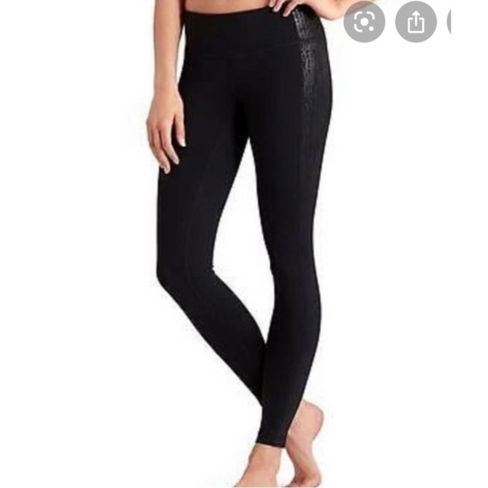 Athleta Revelation Sparkle Black Leggings - Picture 2 of 10